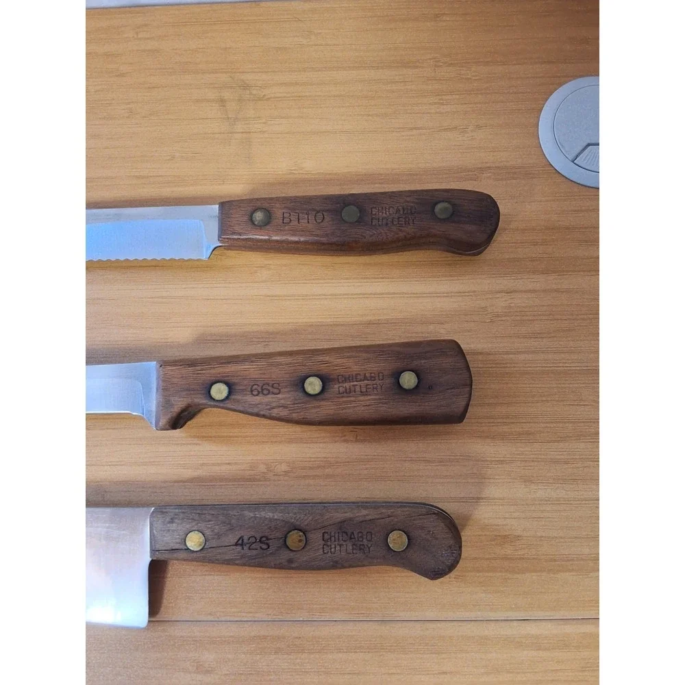 Vintage Chicago Cutlery 3pc Knife Set 42S 66S BT10 Made In The USA Lot Of 3